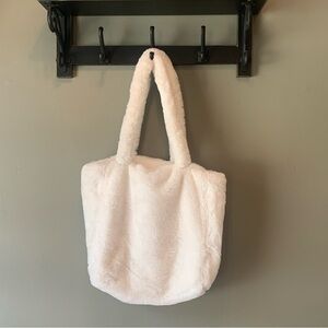 White Plush Tote Bag